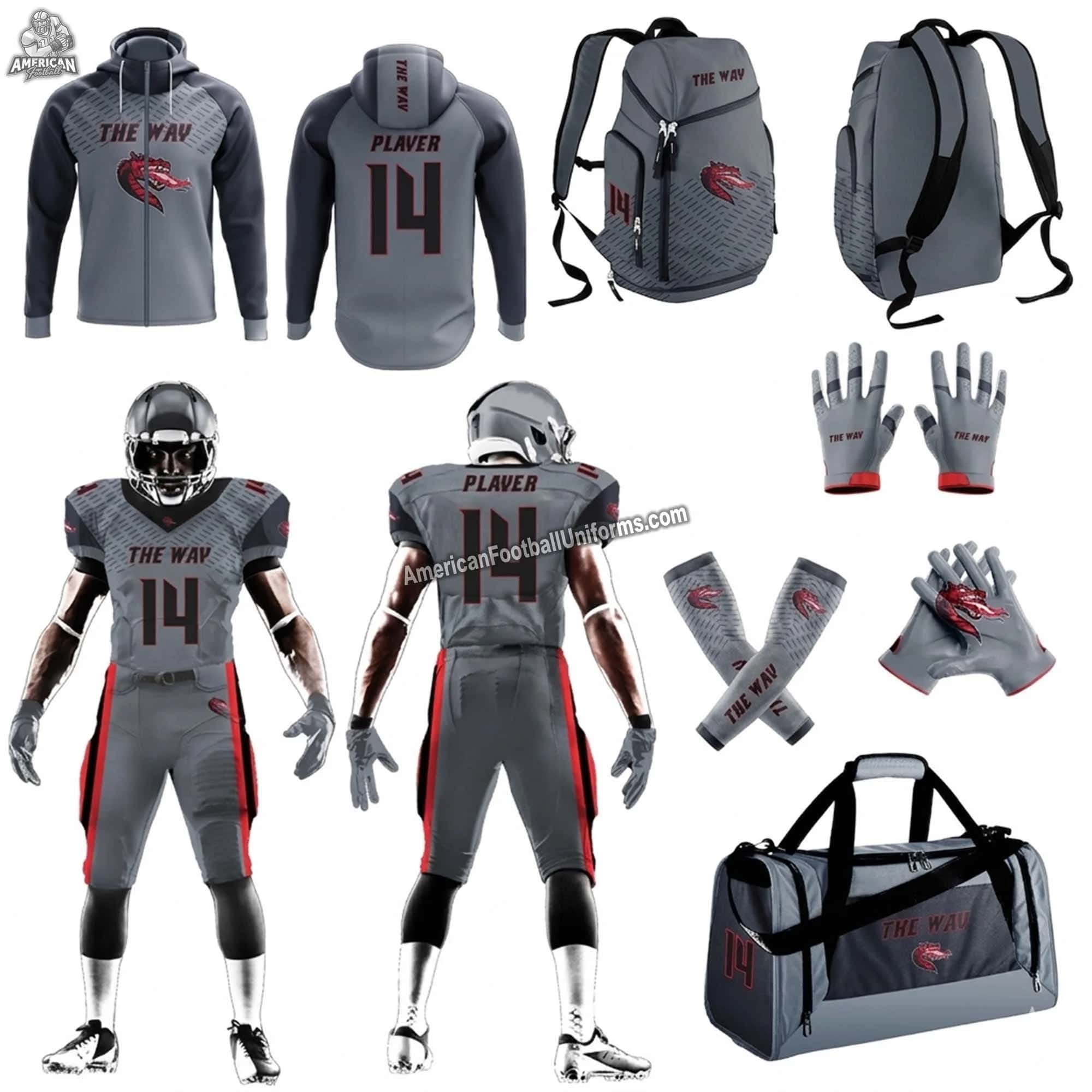 Custom American Football Uniform & Gear Package for Adults & Youth