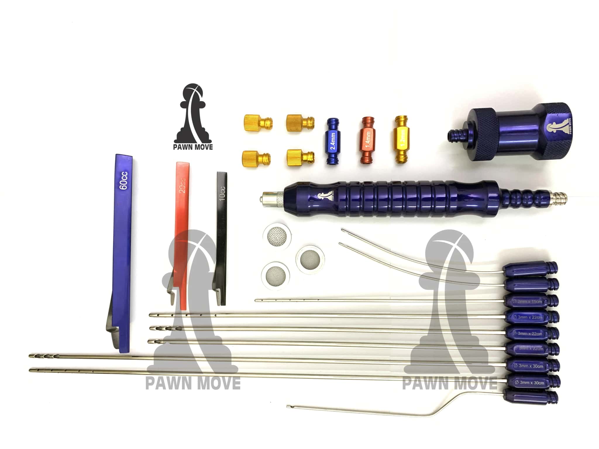 9-Piece Liposuction Cannula Set with Nano Filter and Handle