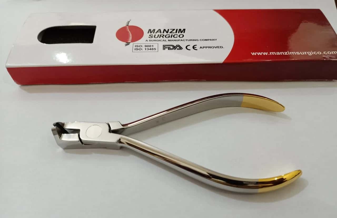 Manzim Surgico Distal End Cutter T.C – Orthodontic Archwire Cutting Plier with Special Jaw & Comfortable Grip