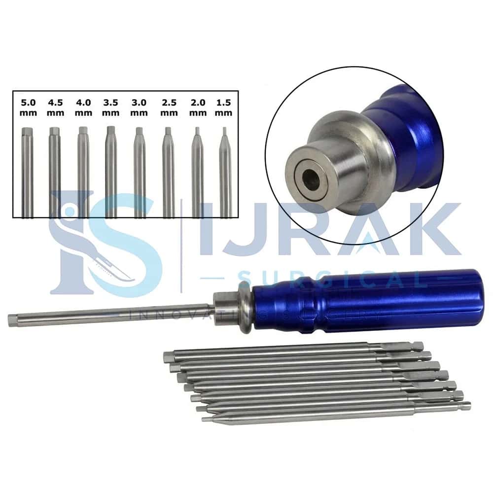 Orthopedic screwdriver handle set