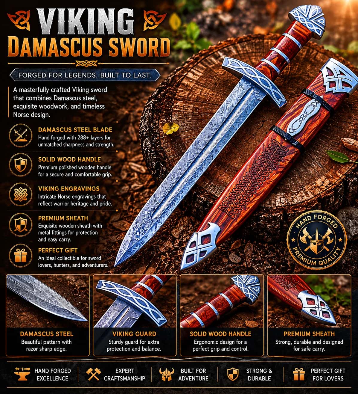 Viking Damascus sword