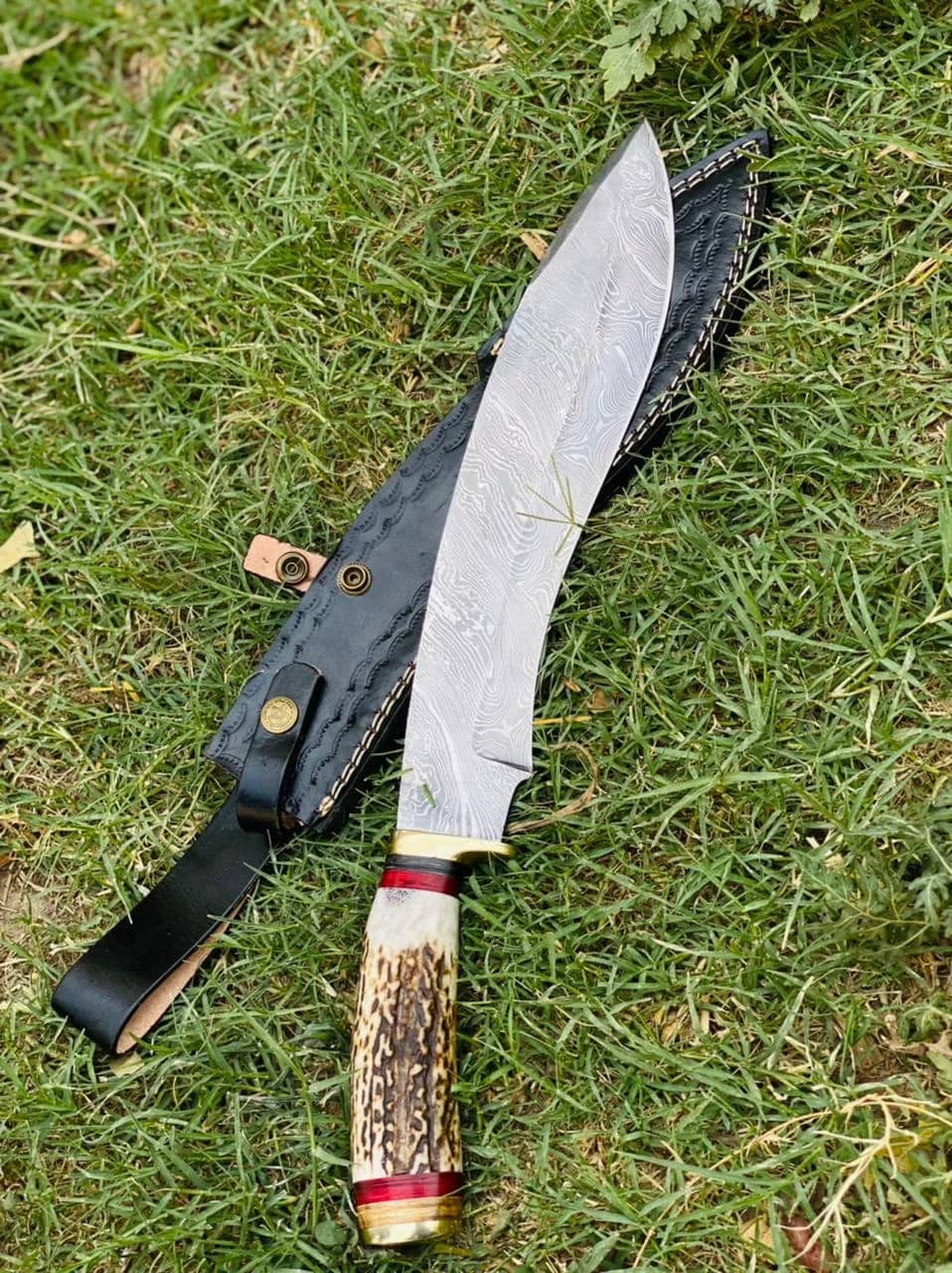 Handmade Swamp Deer Antler Bowie Knife
