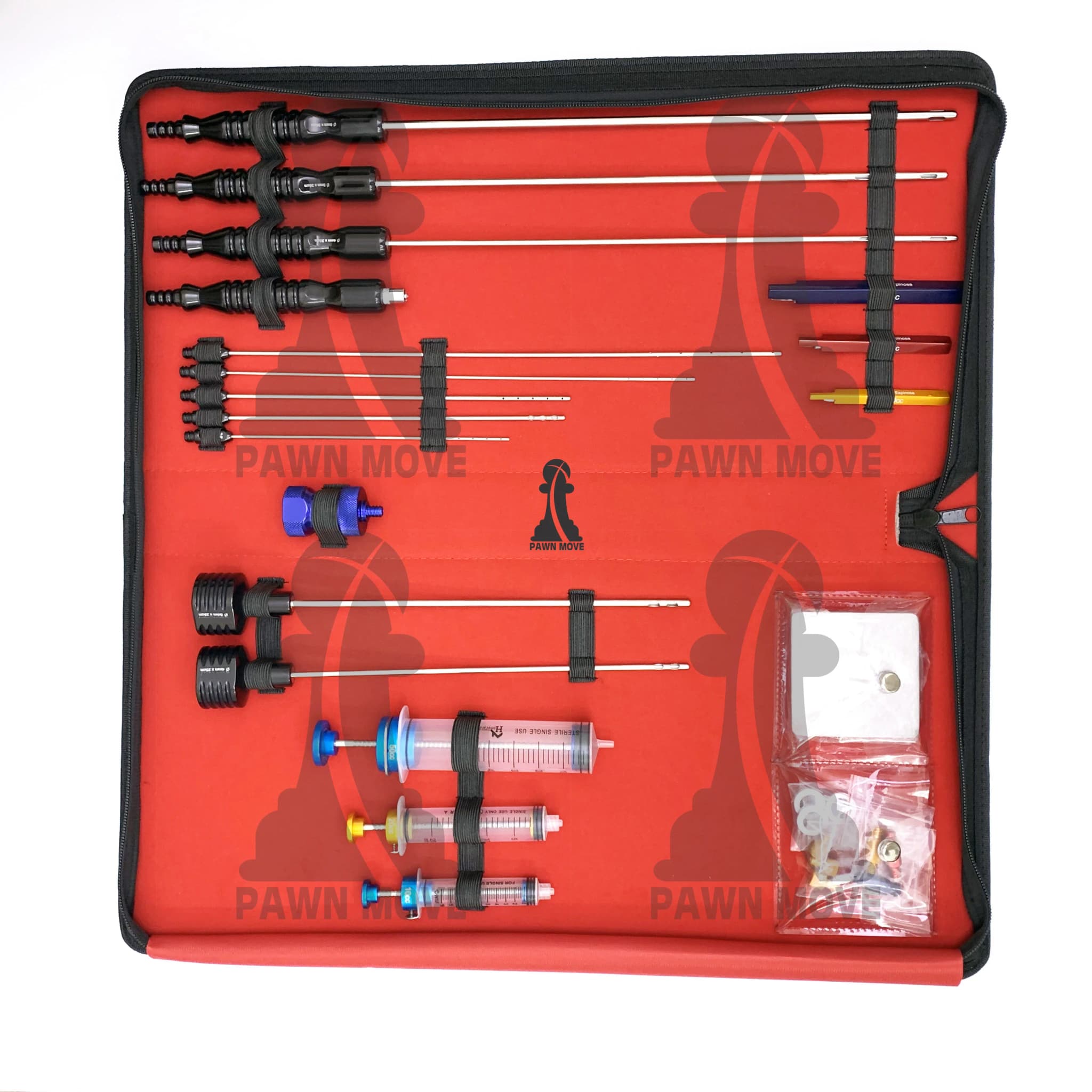 28-Piece Liposuction Cannulas Set with Syringe Stand