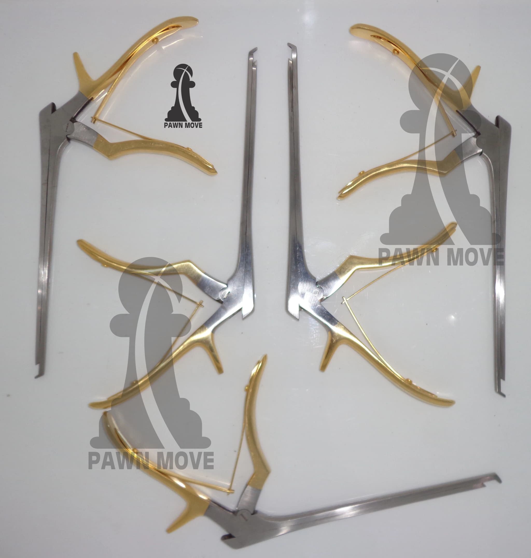 Kerrison Rongeur Set 7″ – 5 Pcs Black, Gold & Satin Finish 40° Up-Bite Cervical - thumbnail 2