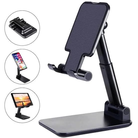 Adjustable Foldable Metal Phone and Tablet Stand with USB 3.0 Hub, Dual Core Shaft, Desktop Holder - thumbnail 3