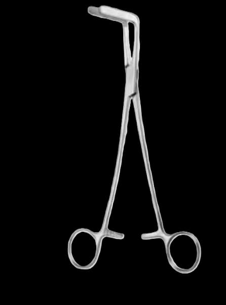 Angled ring-handled forceps