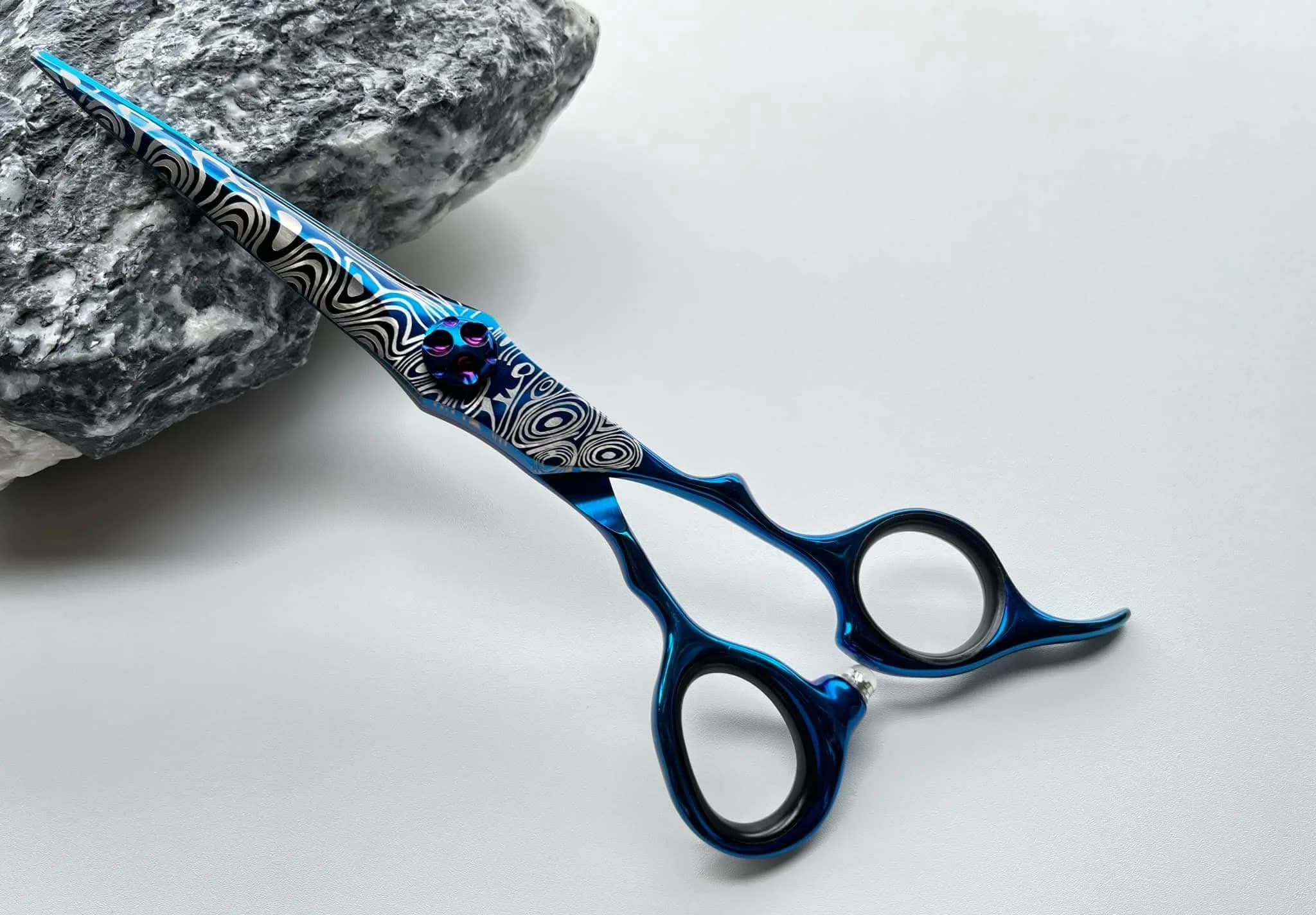 Blue barber scissors