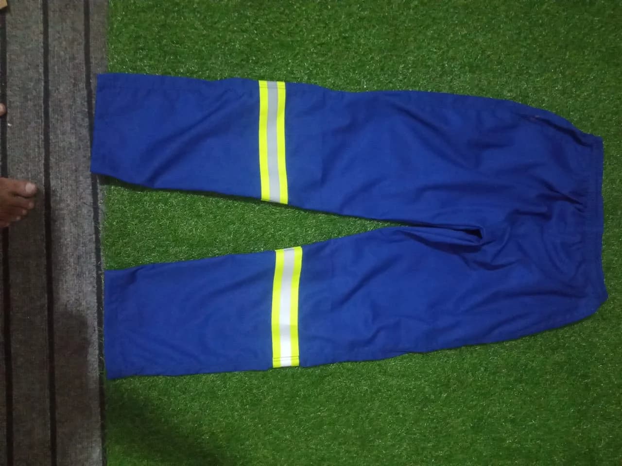 Blue reflective work trousers