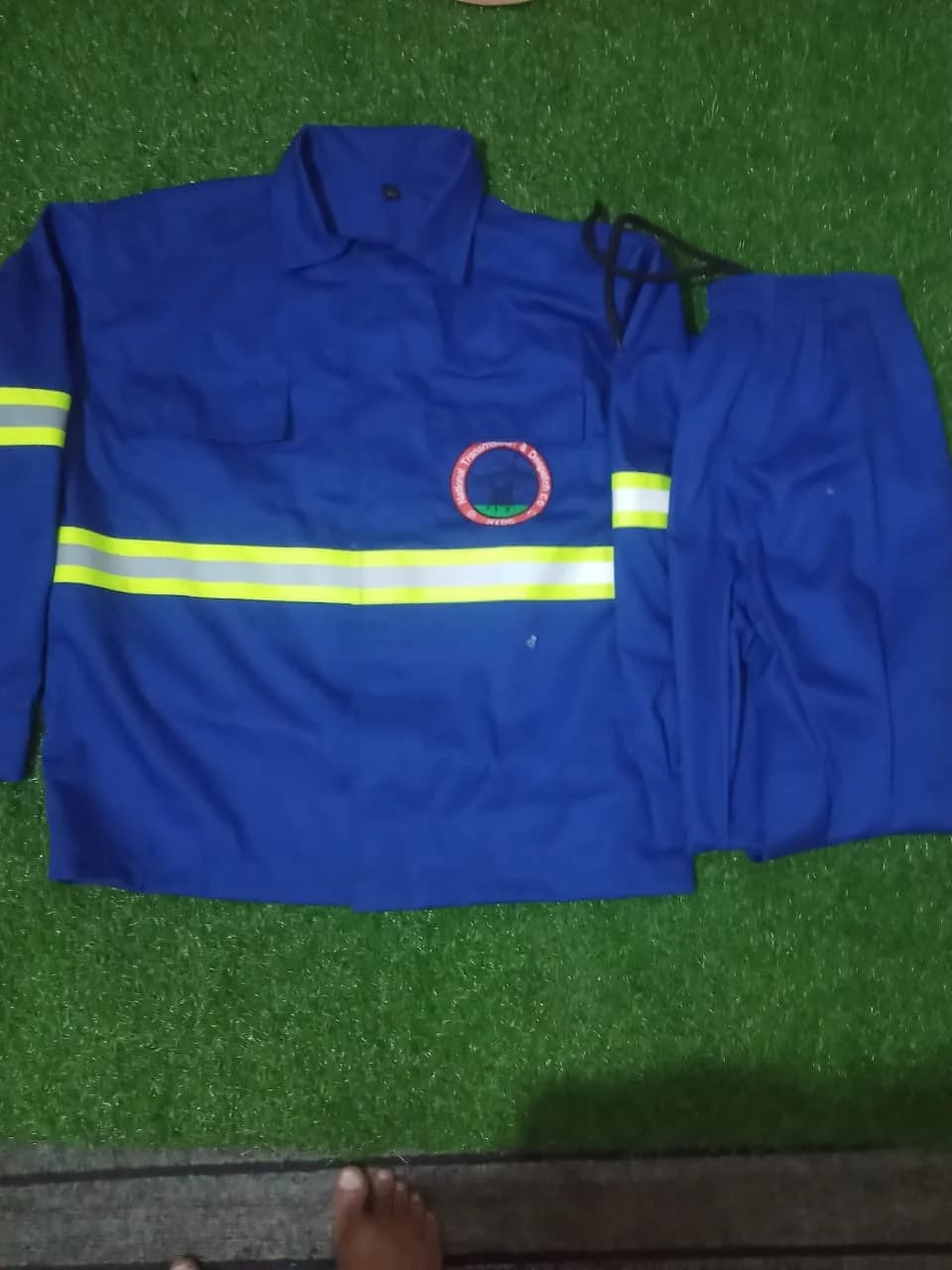 Blue reflective work uniform set