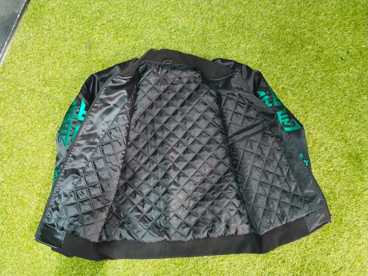 Bomber jacket with quilted interior