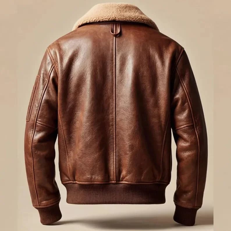 Bomber jacket with shearling-style collar