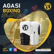 white and black boxing gloves