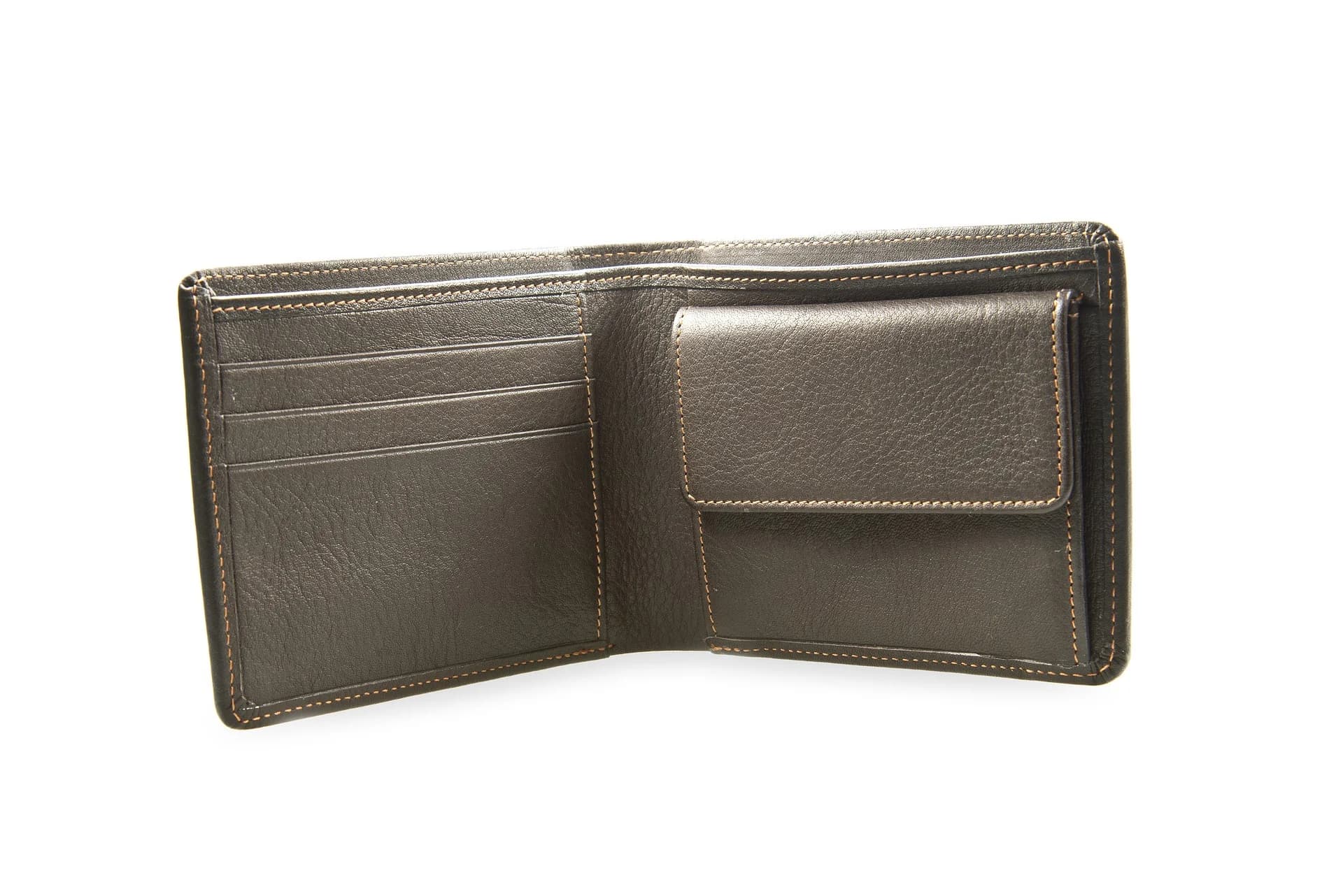 Classic Bifold Wallet with Card Slots, Coin Pocket and Snap Closure – Leather, Brown or Black
