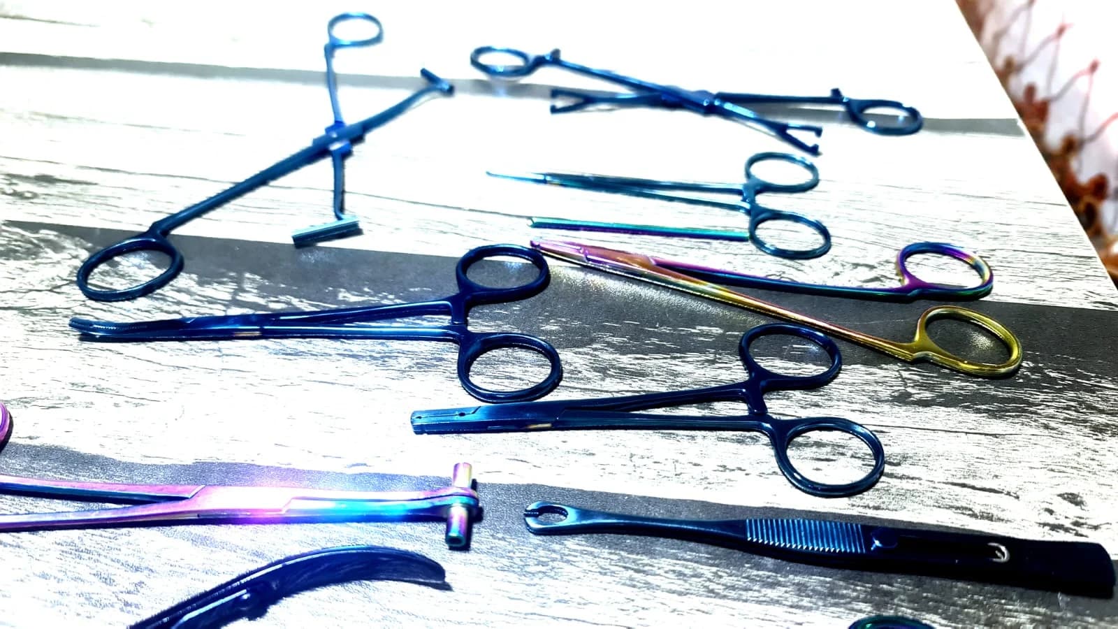 Colored piercing tool assortment