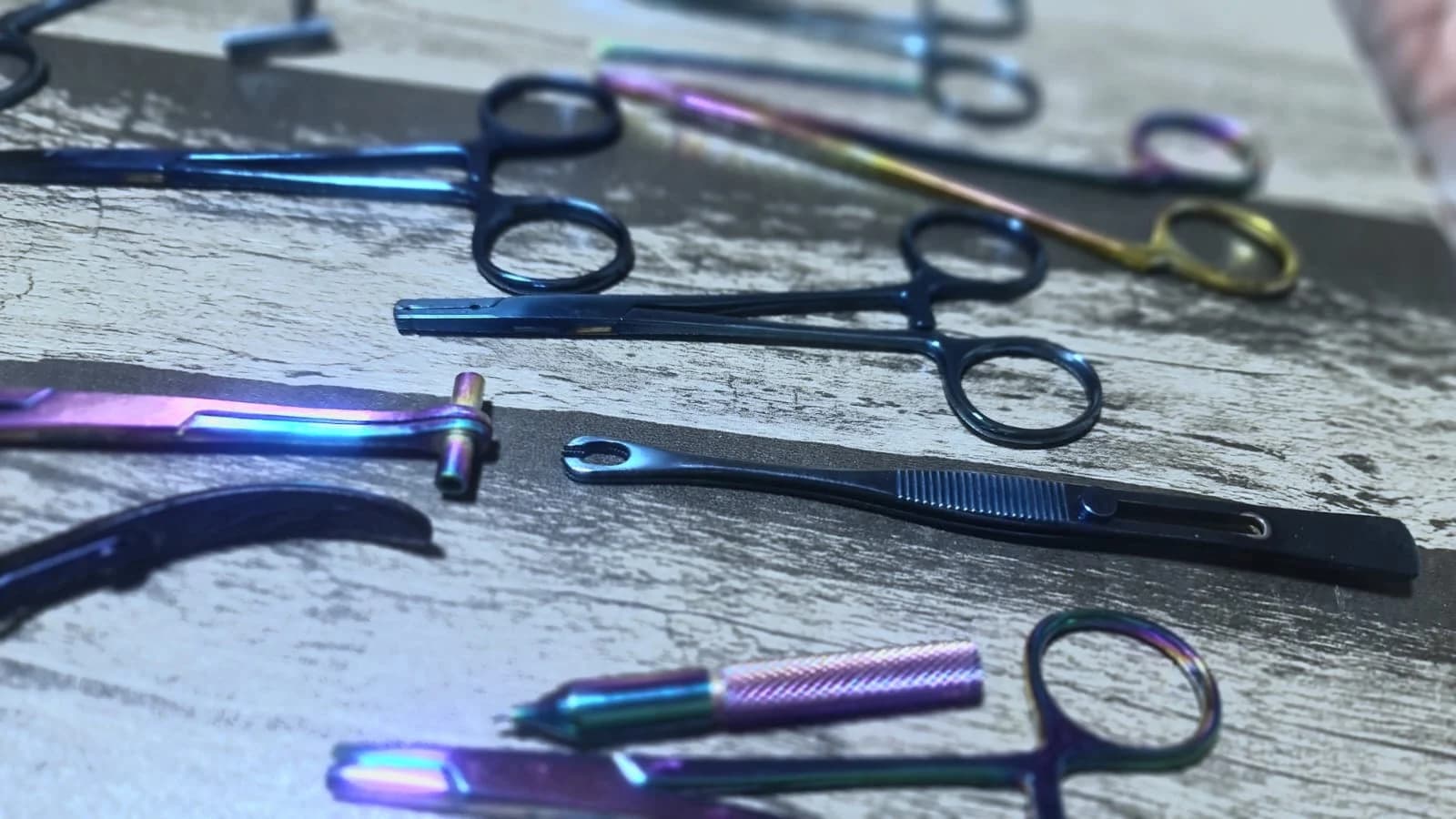 Colored piercing tool assortment