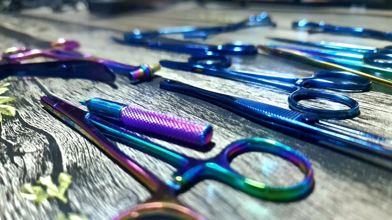 Colored piercing tool assortment