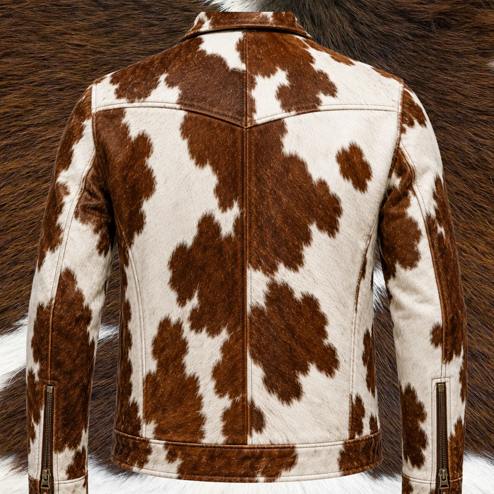 Cowhide leather jacket back