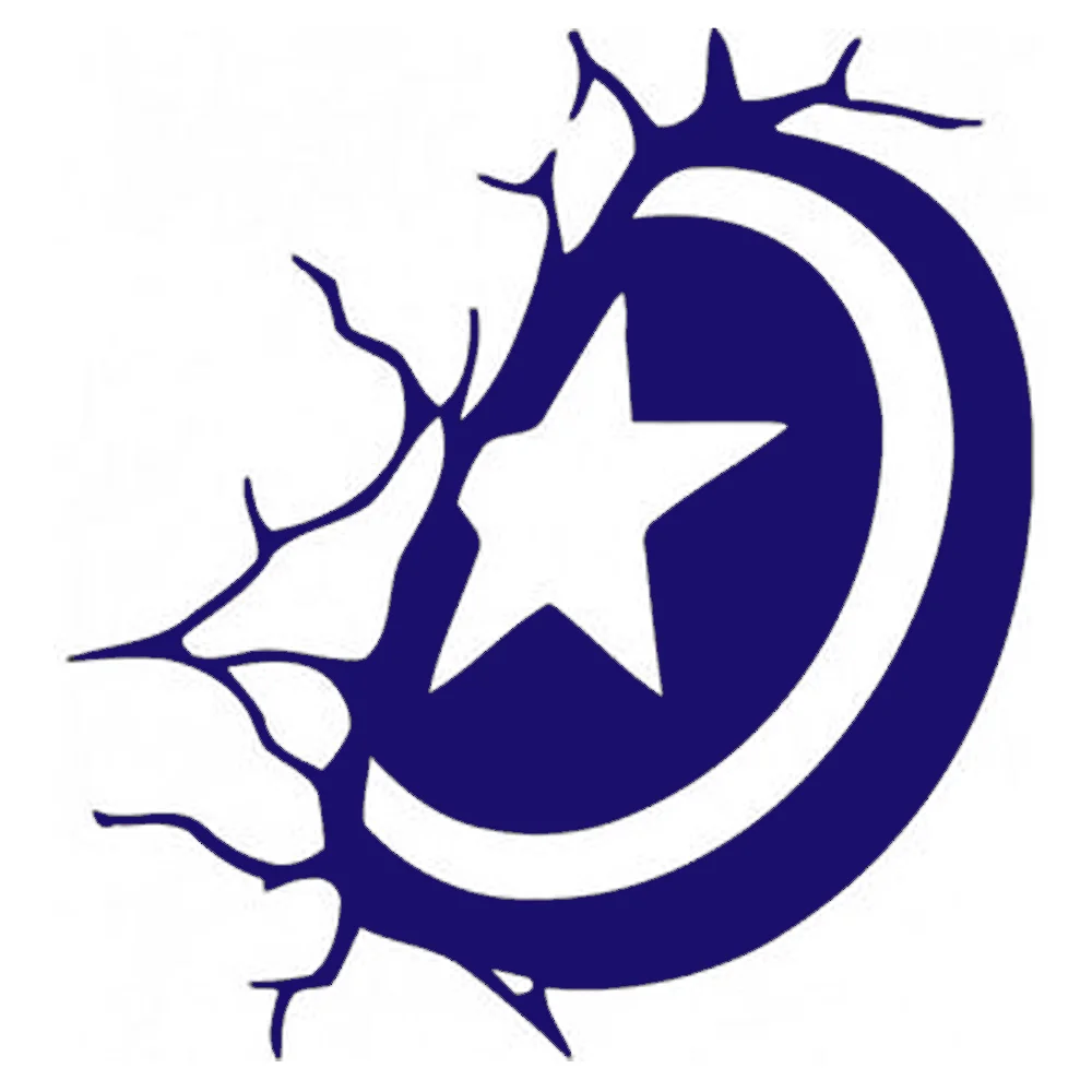 Crescent star graphic sticker