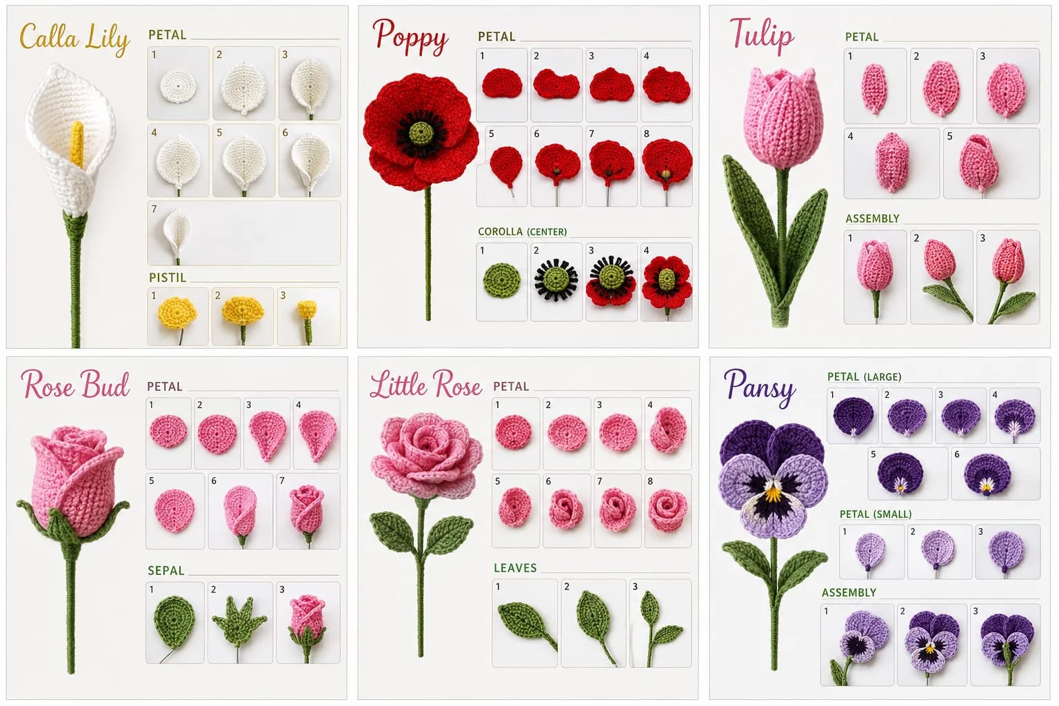 Crochet flower pattern pages