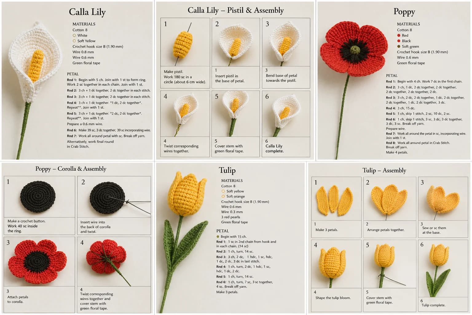 Crochet flower pattern pages