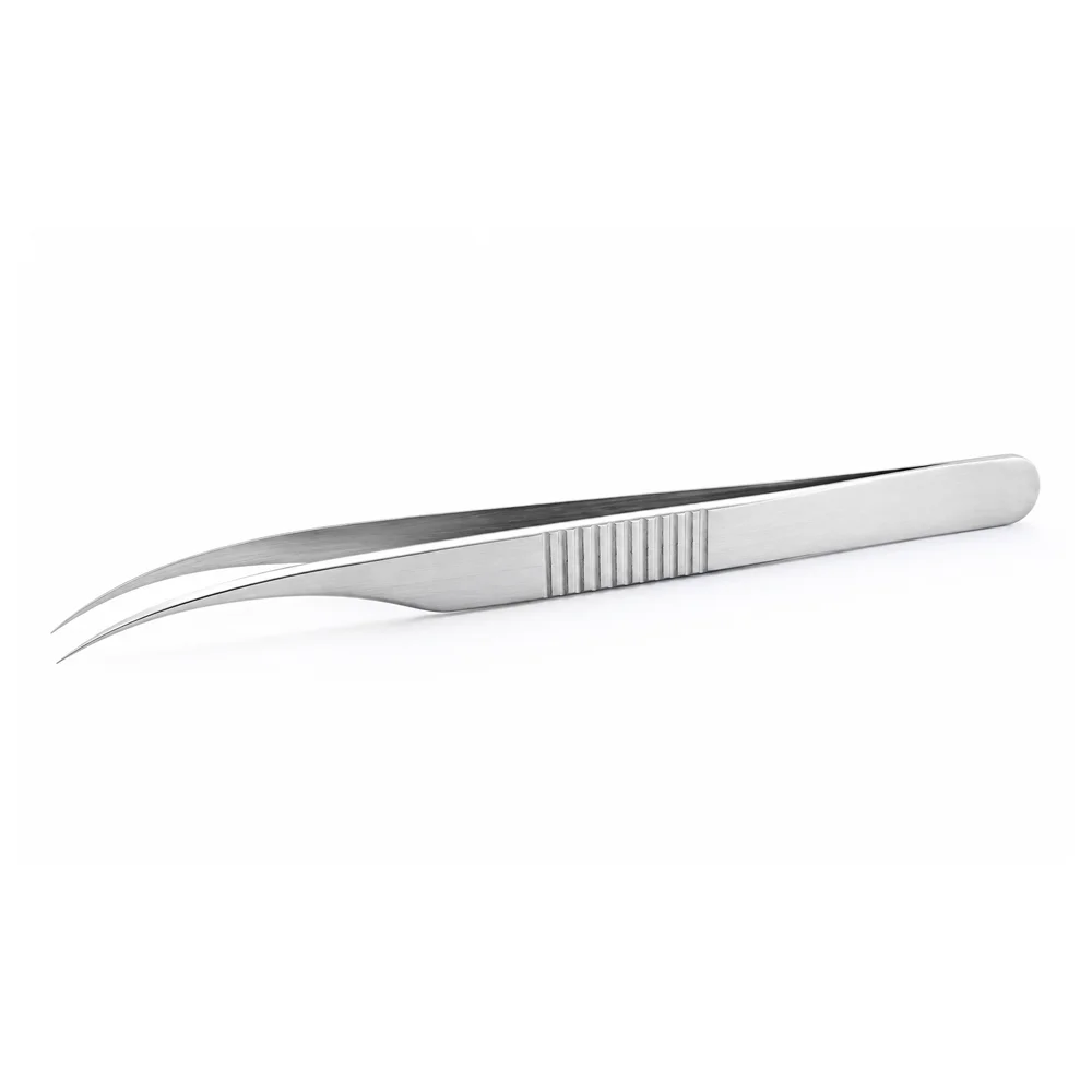 Curved tweezers with pointed tips