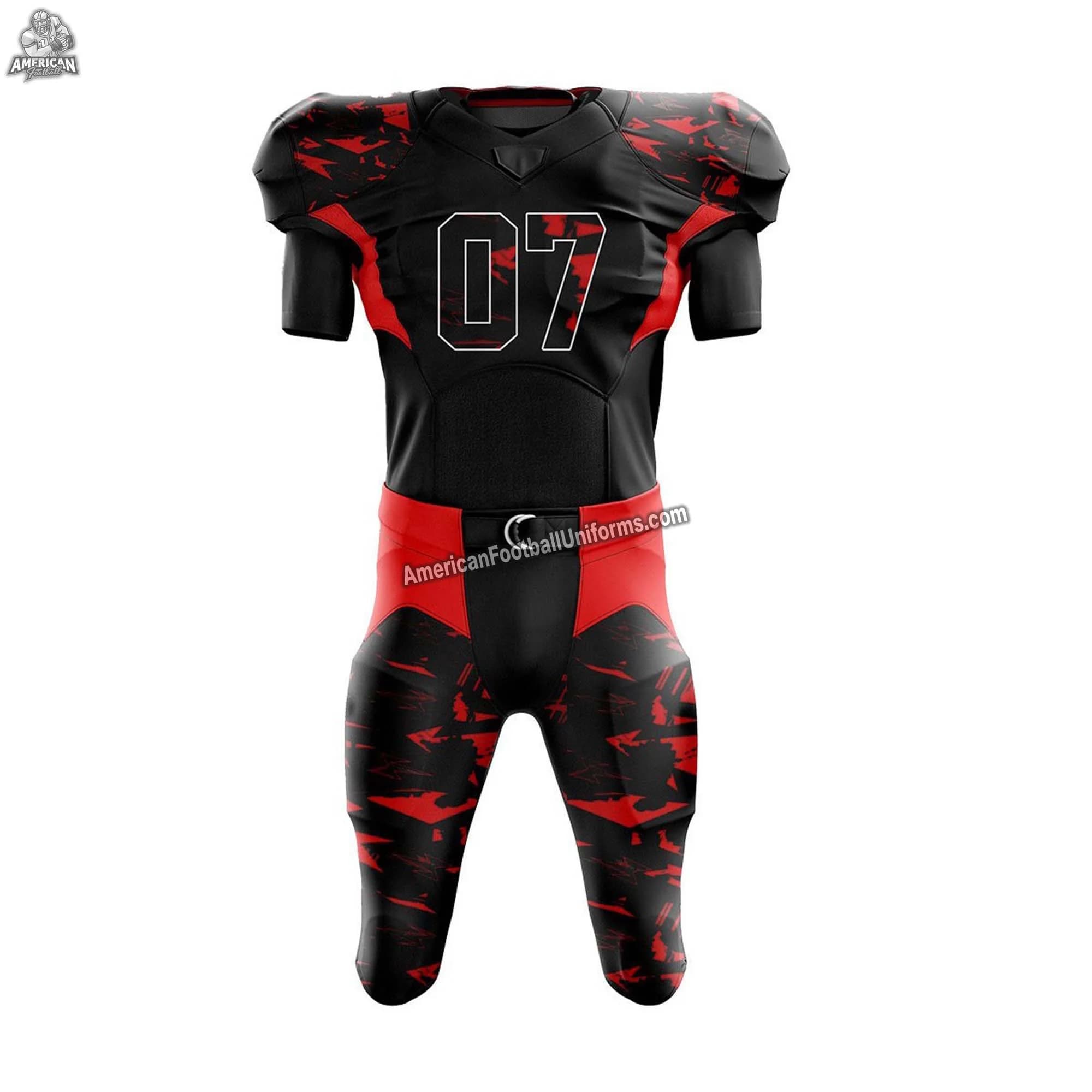 Custom American Football Uniform in Red Black Combination (Adult & Youth)