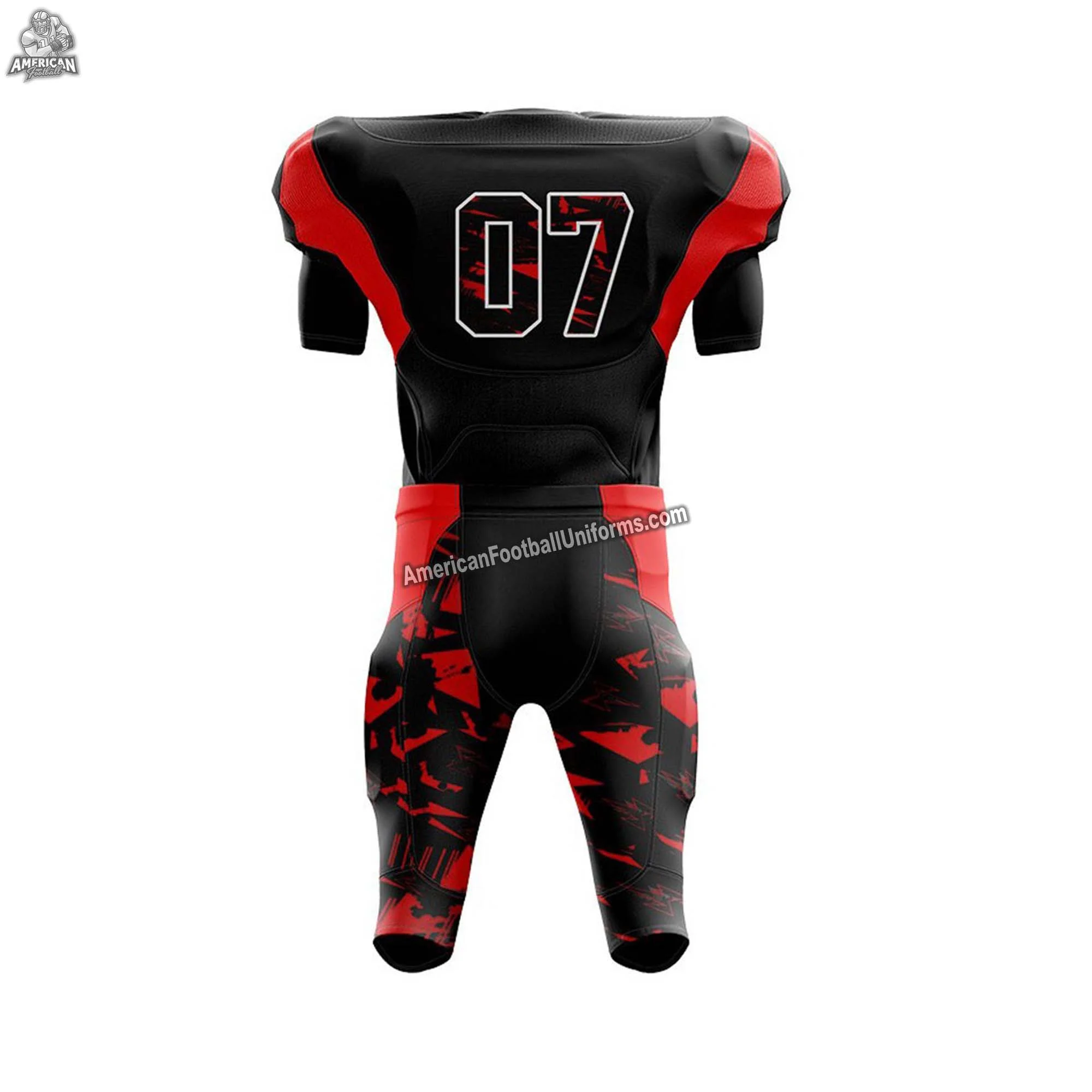 Custom American Football Uniform in Red Black Combination (Adult & Youth)