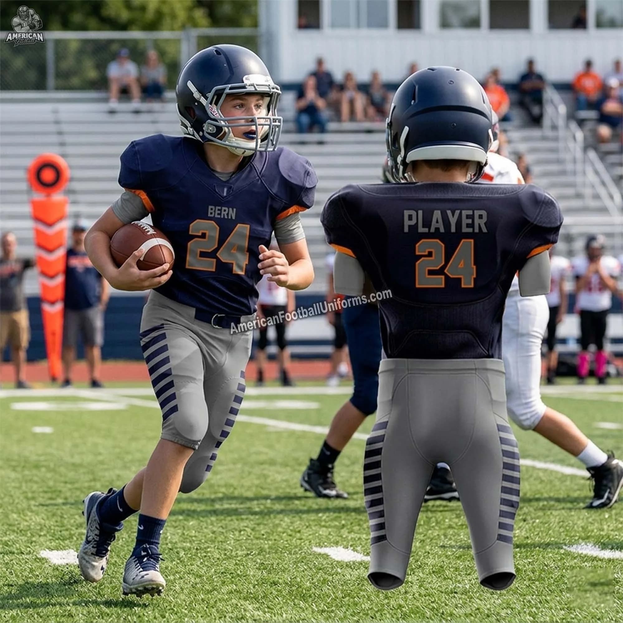 Custom American Football Uniform in Red Black Combination (Adult & Youth)