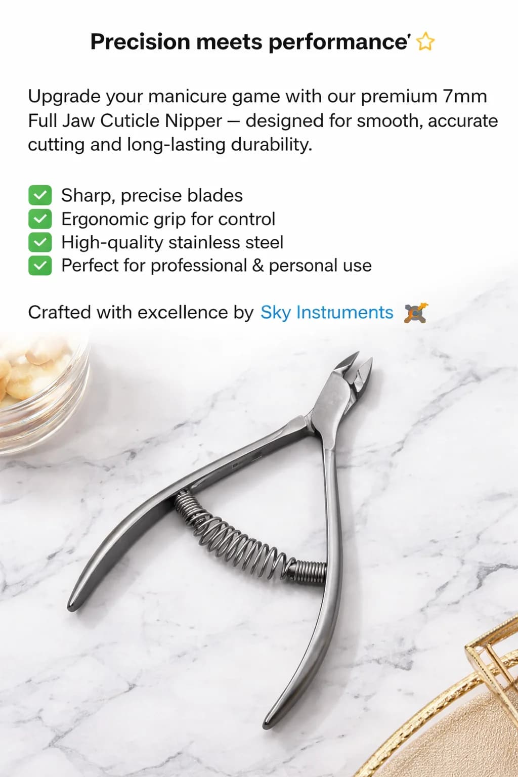 Cuticle nipper, 7mm full jaw