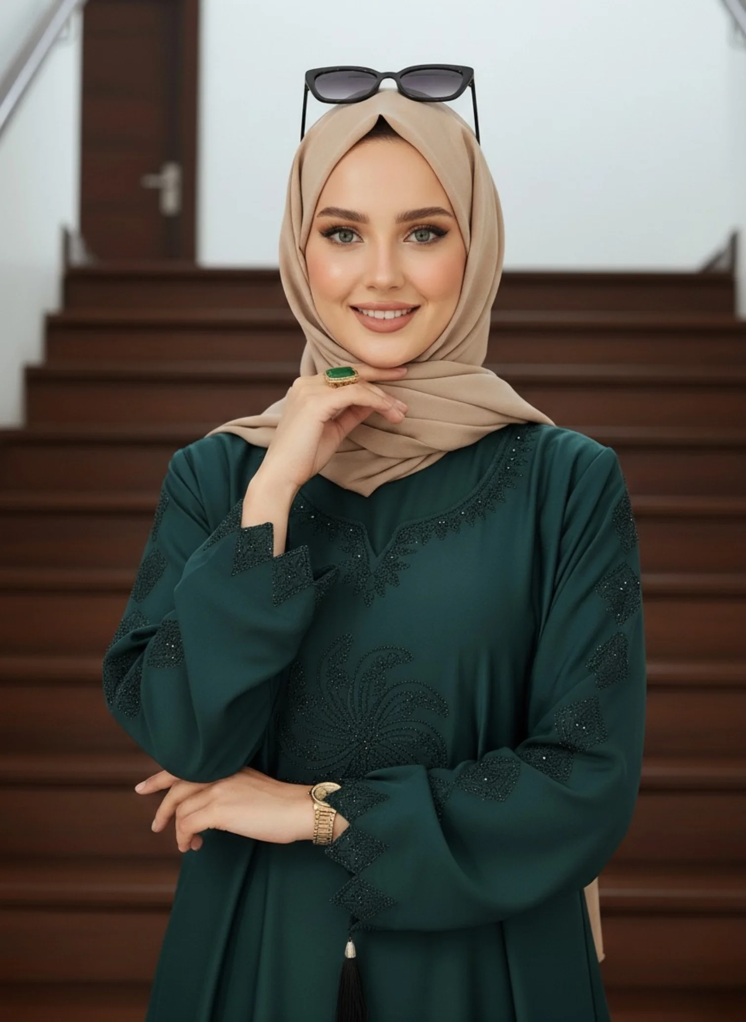 Dark green abaya