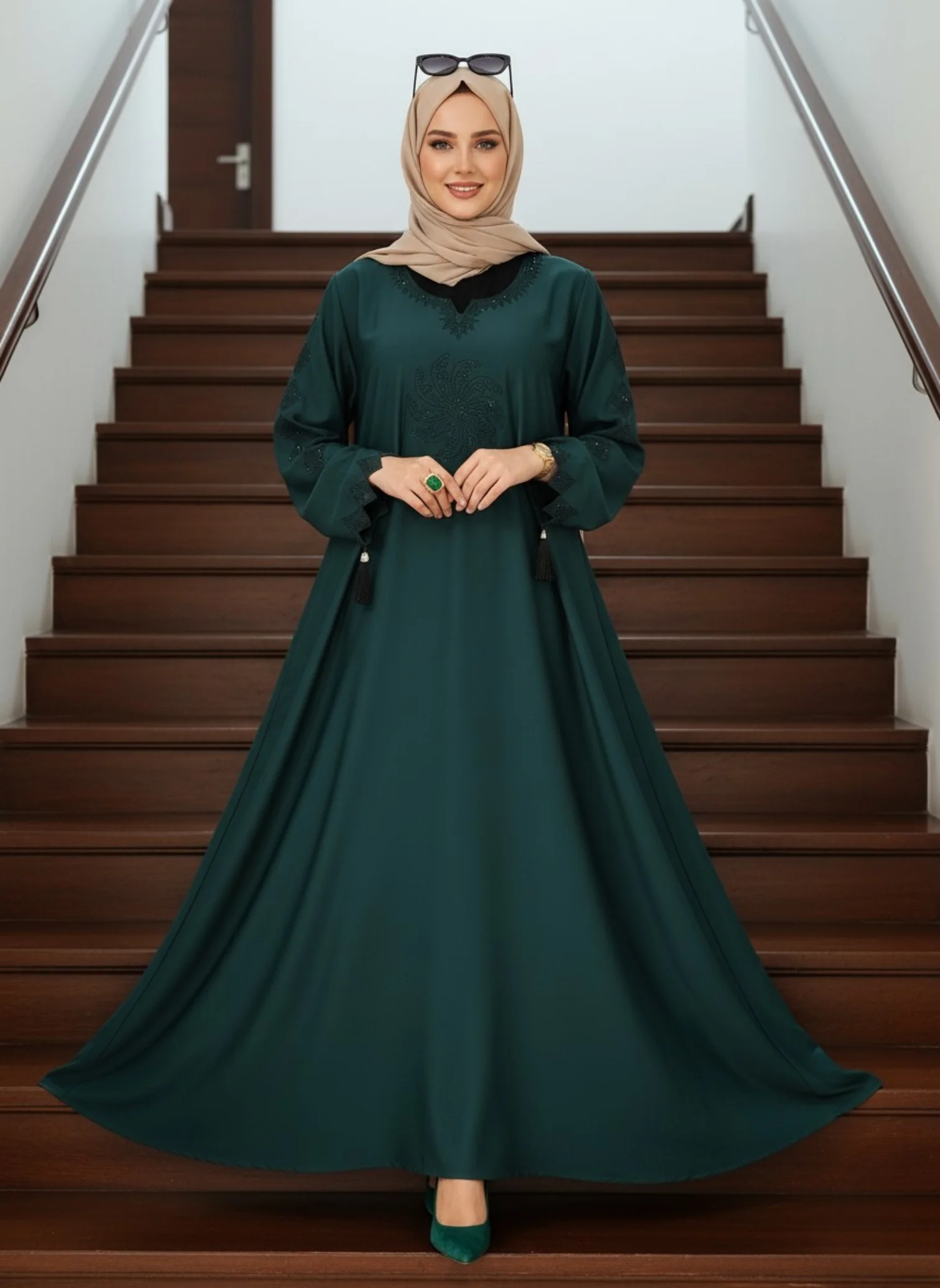 Dark green abaya