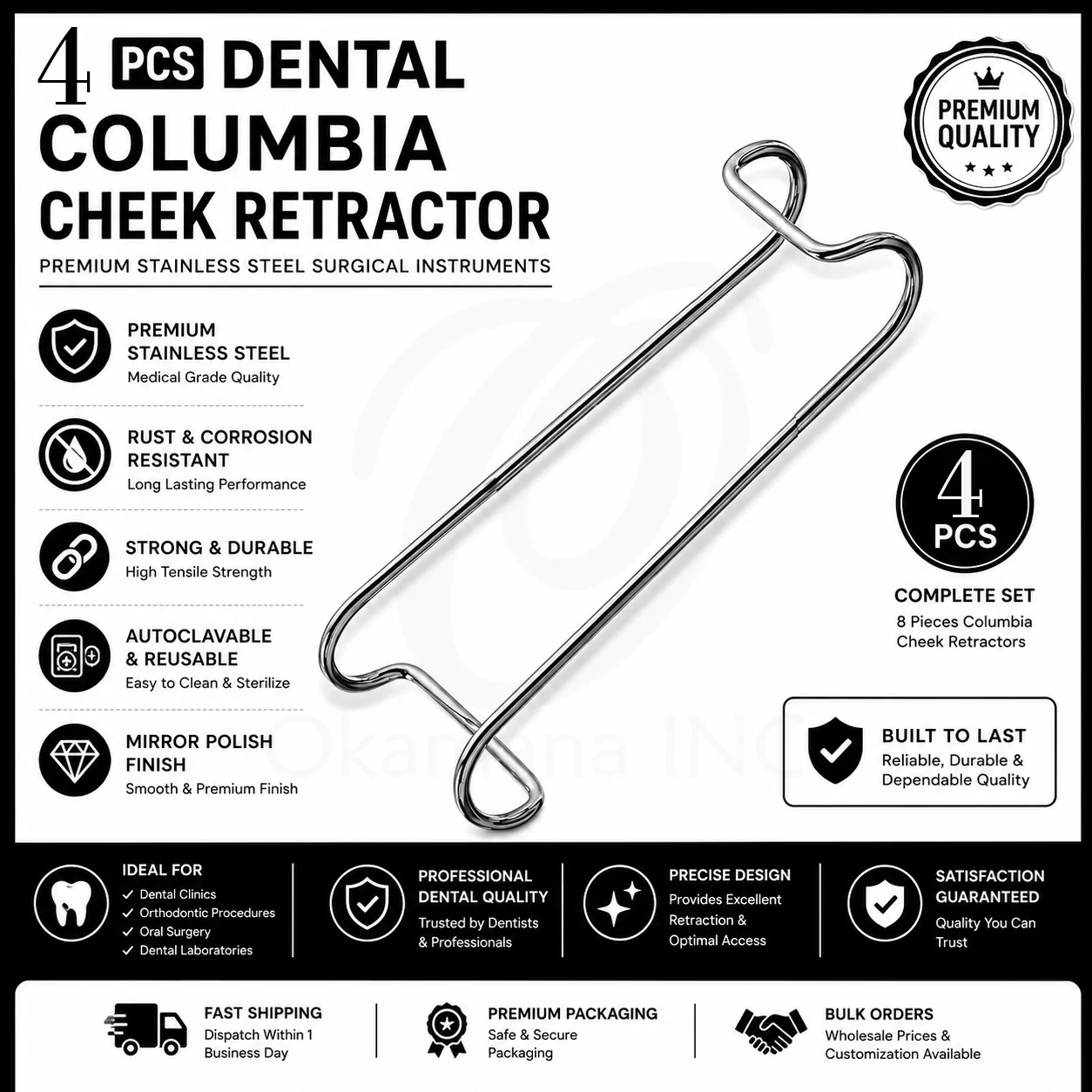 Dental Columbia cheek retractor set