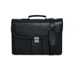 Structured Laptop Briefcase Bag with Multiple Compartments, Shoulder Strap & Metal Hardware