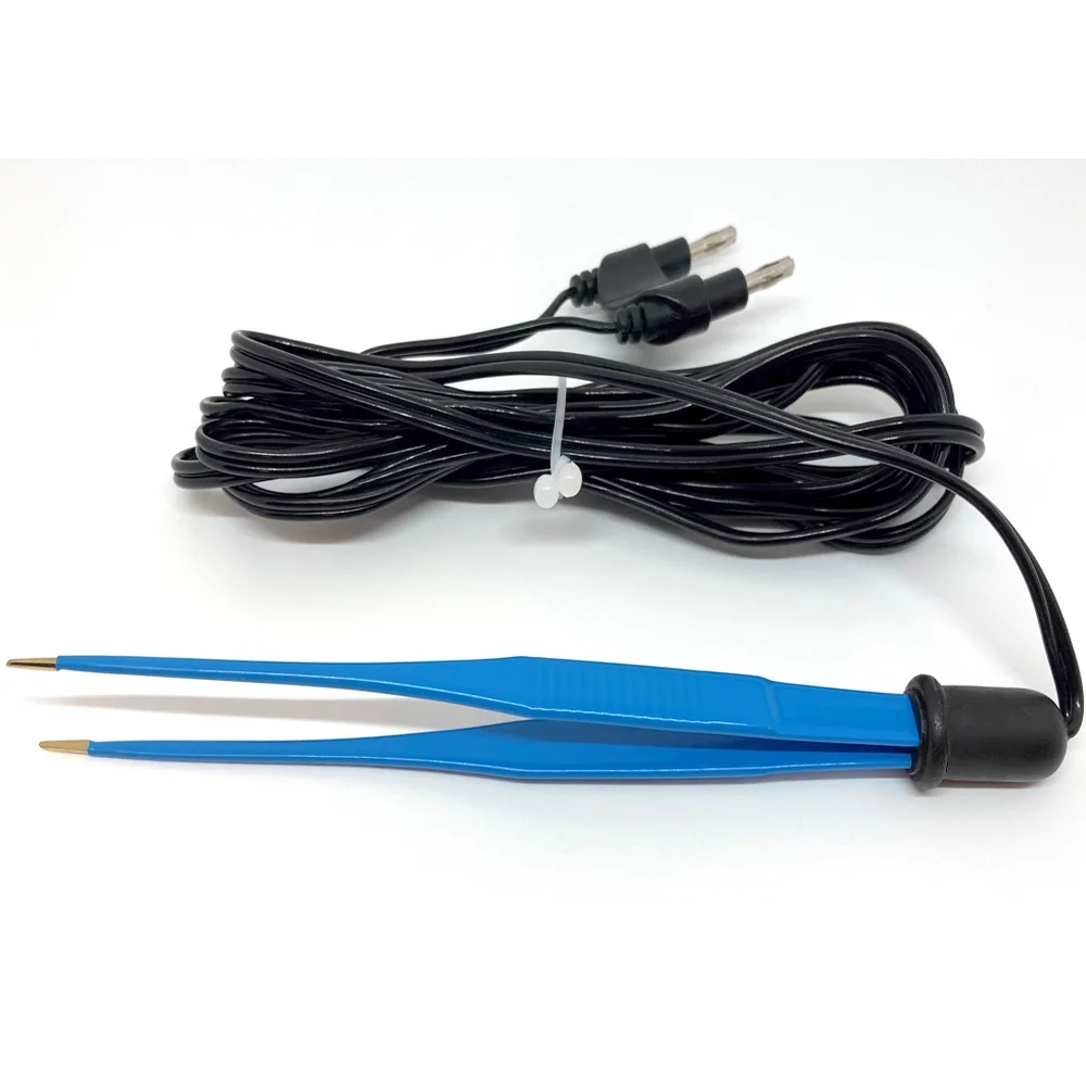 Electrosurgical tweezers with cord