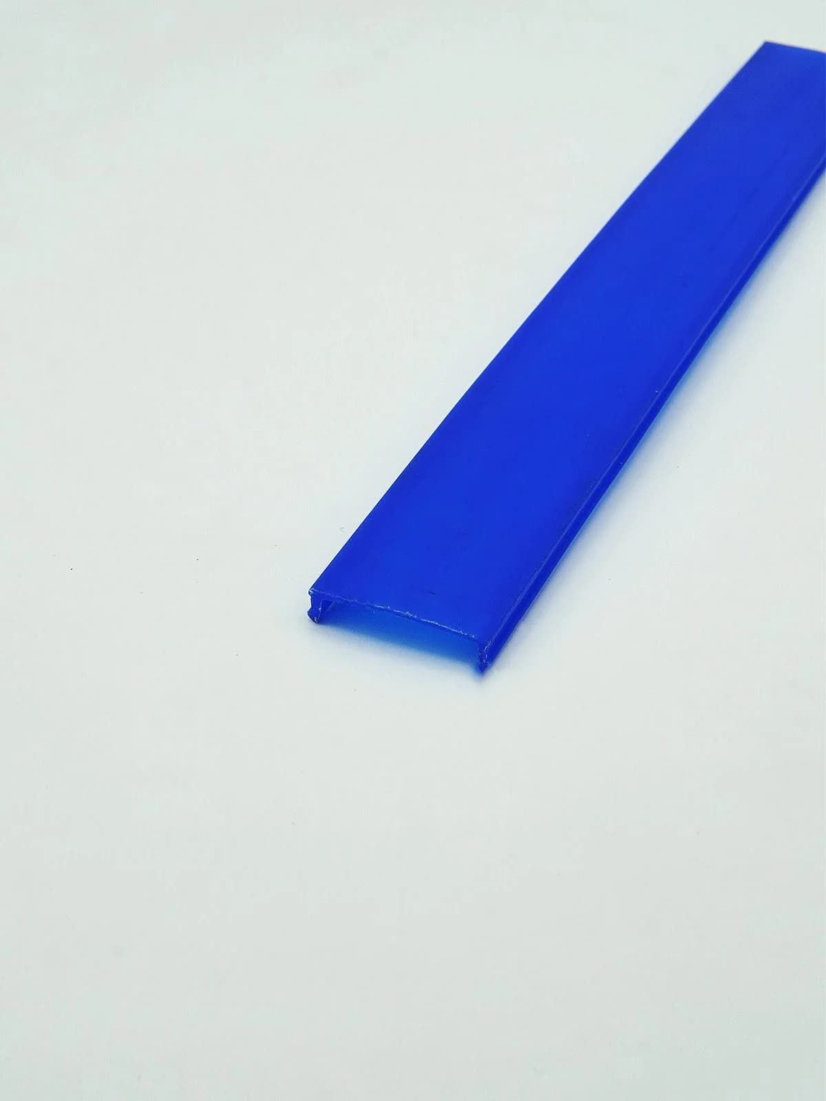 flat blue plastic profile
