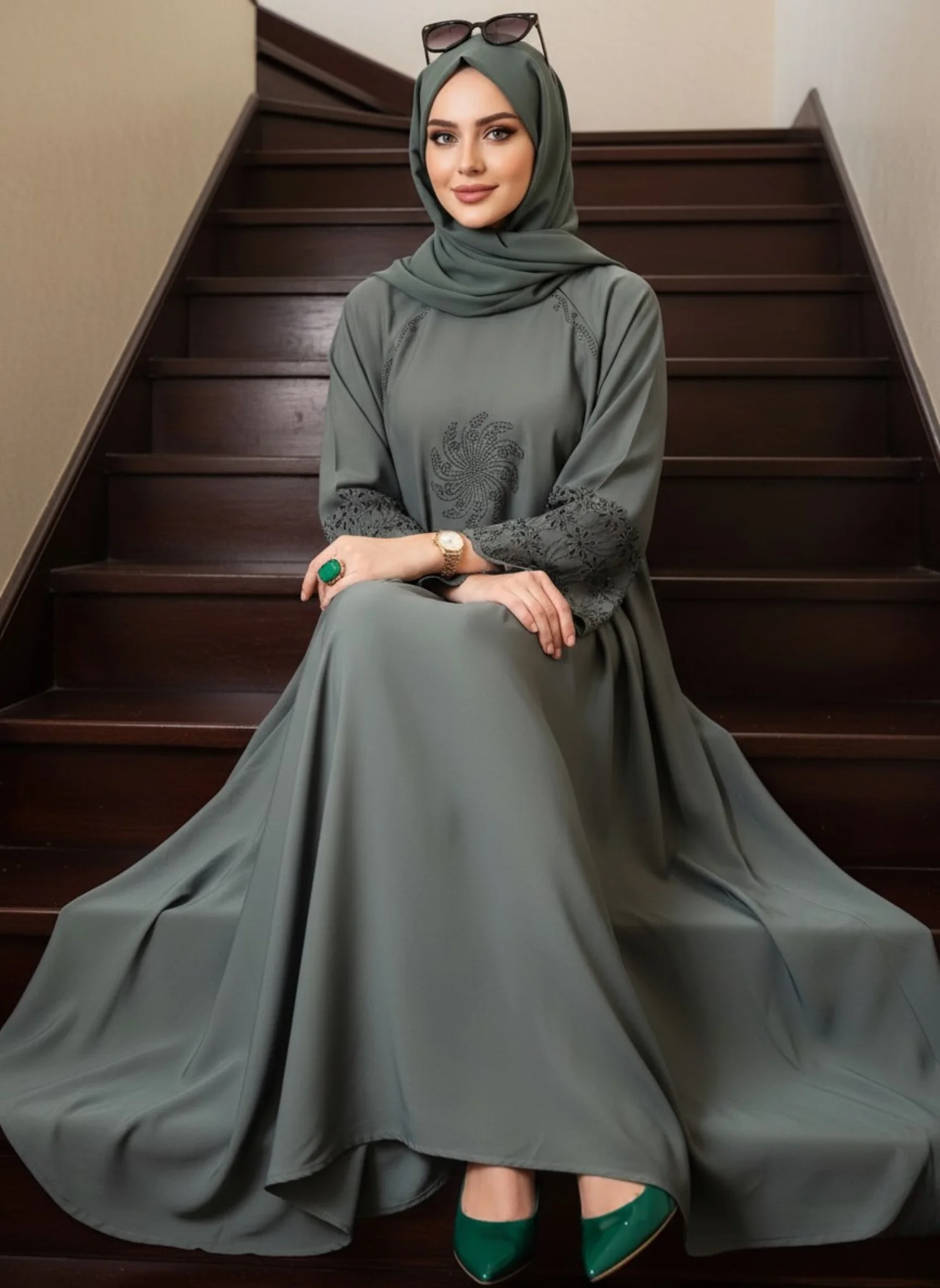 Grey abaya