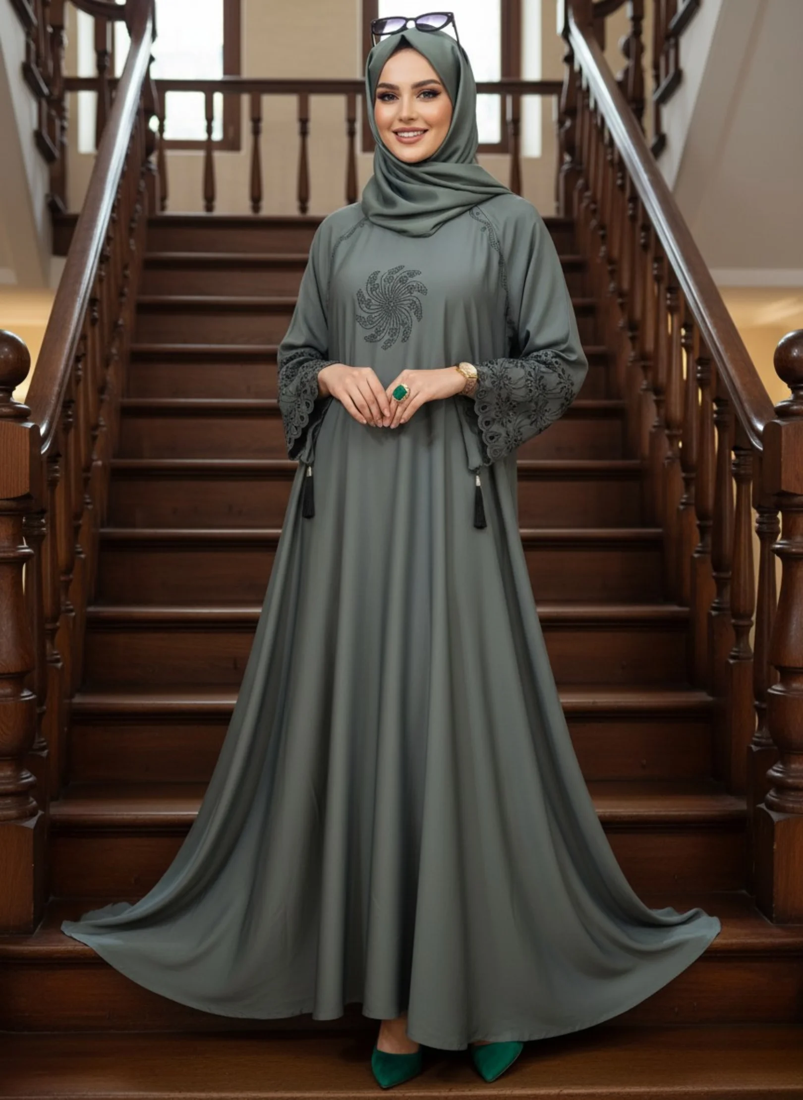 Grey abaya
