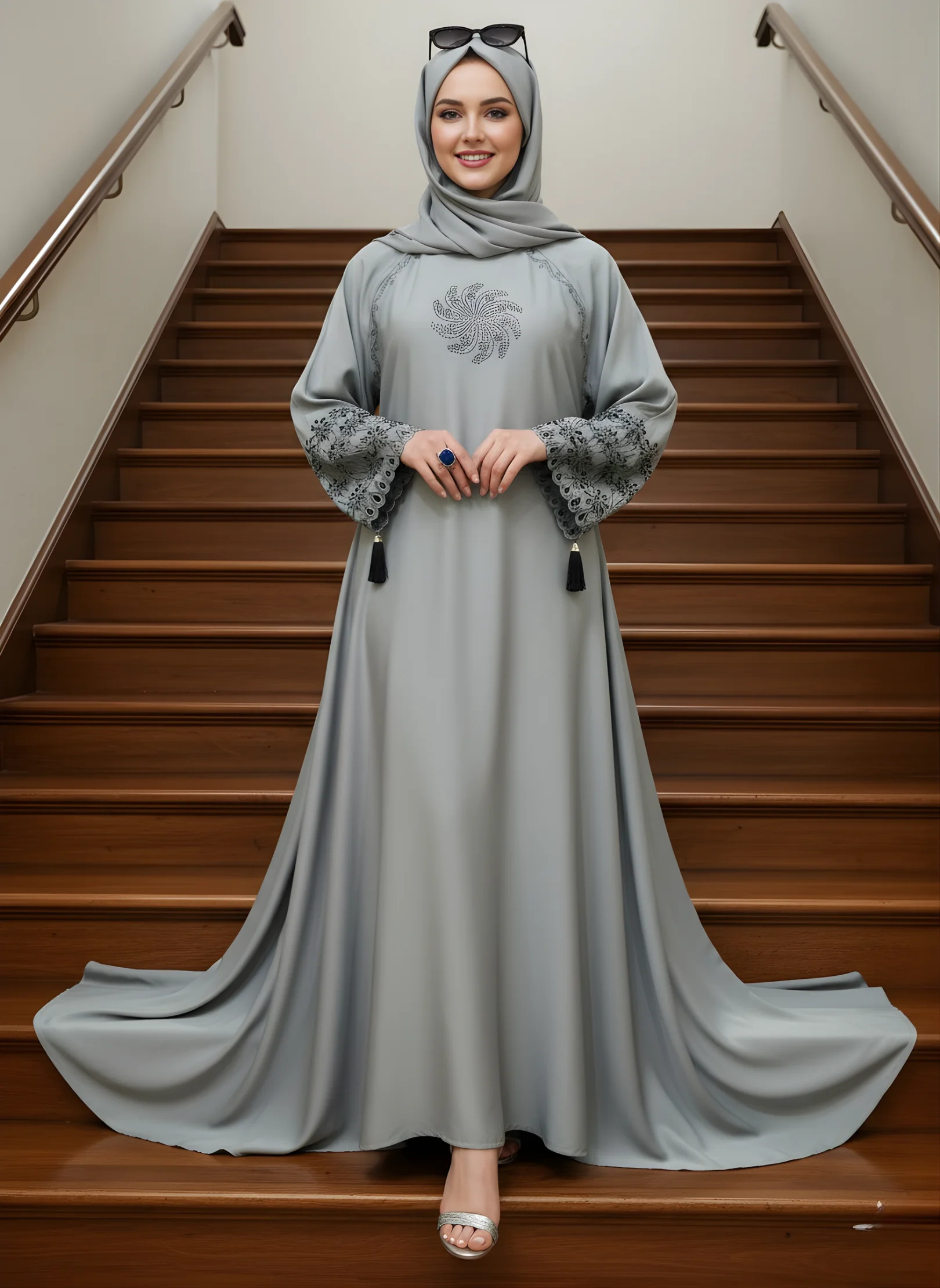 Grey abaya