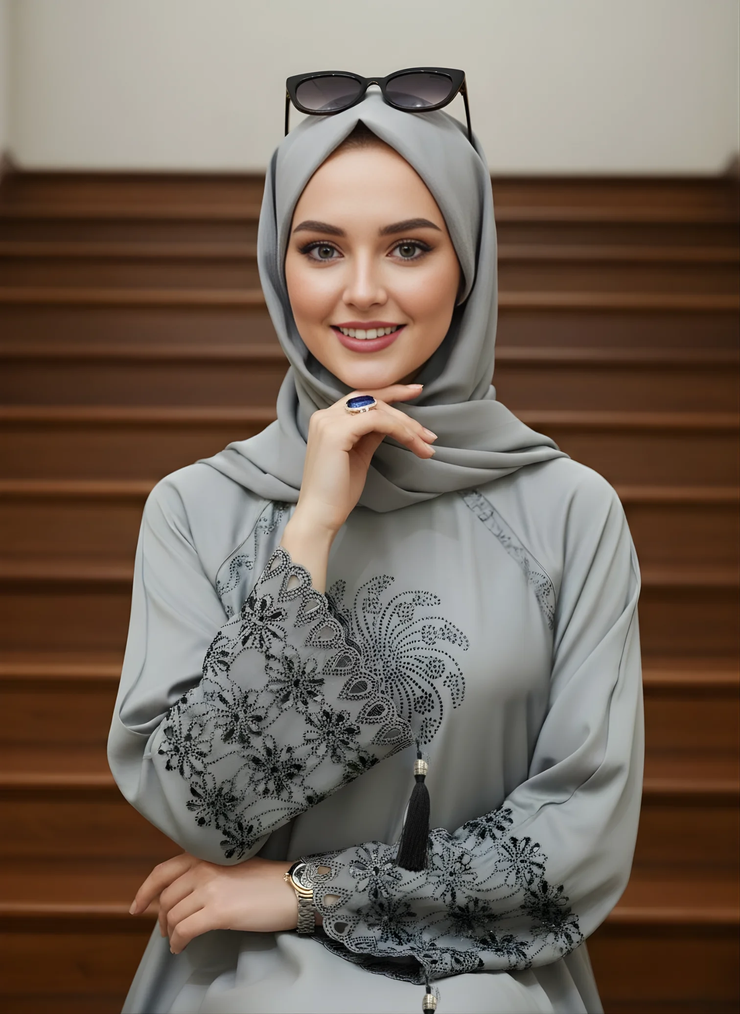 Grey abaya