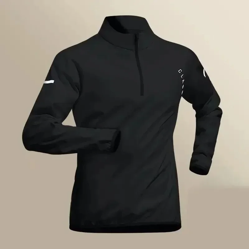 Half-zip long-sleeve top