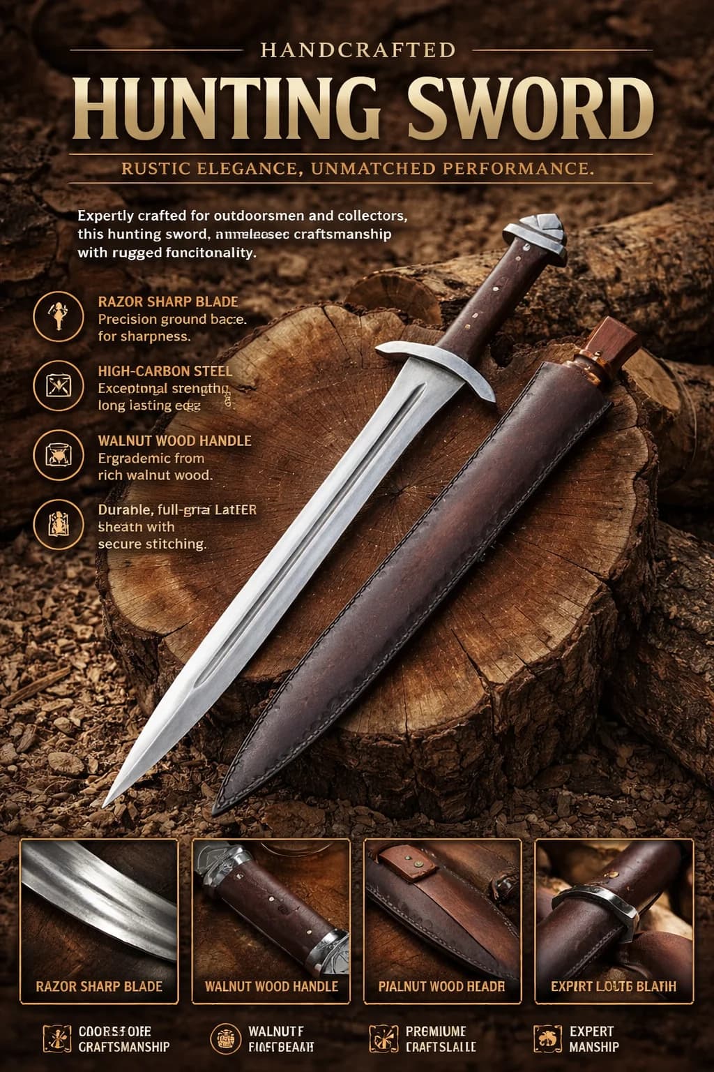 Handcrafted hunting sword