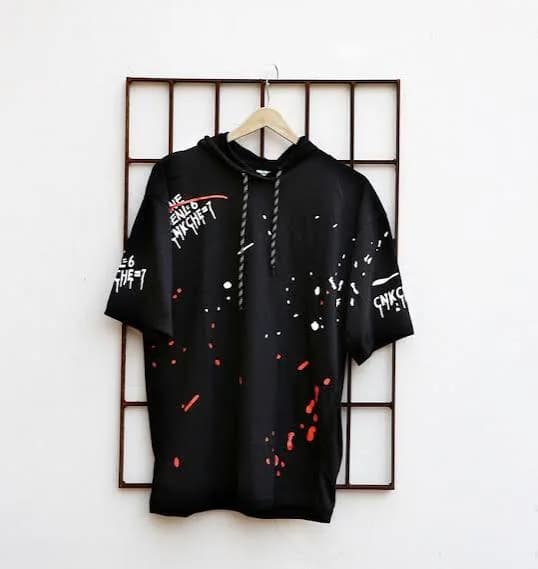 hooded graphic T-shirt