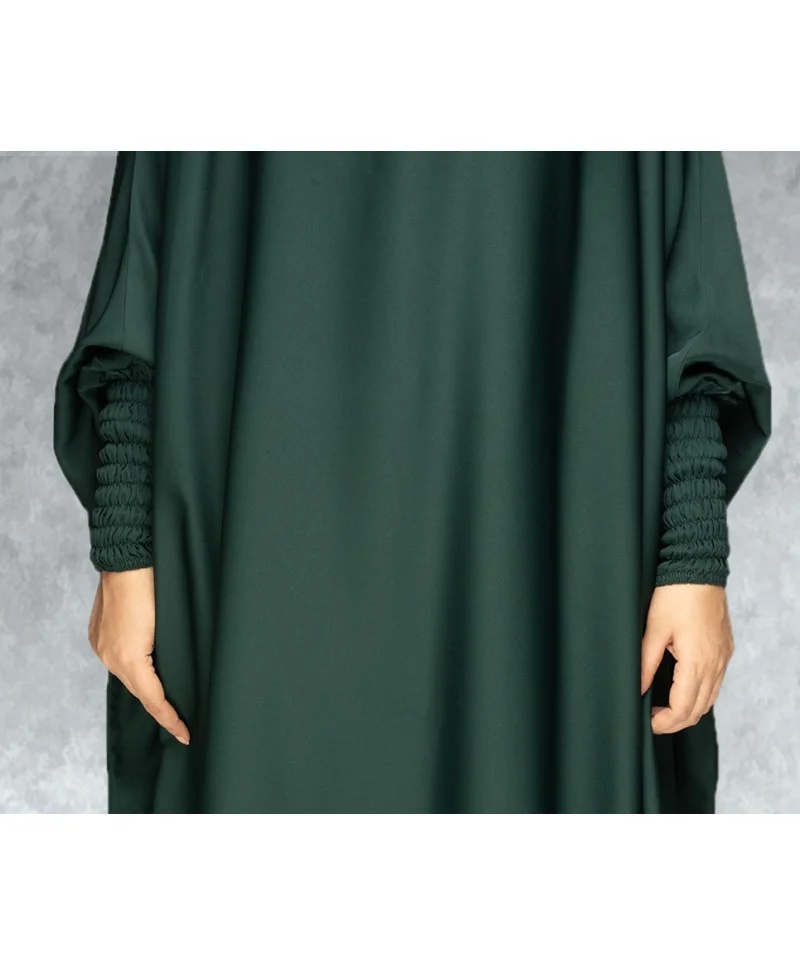 Jilbab with smocked cuffs