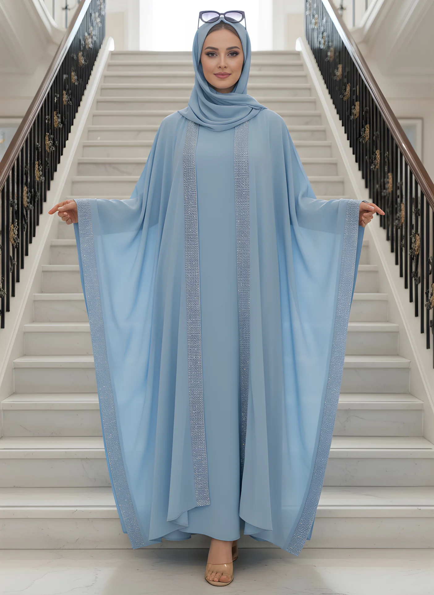 Light blue abaya