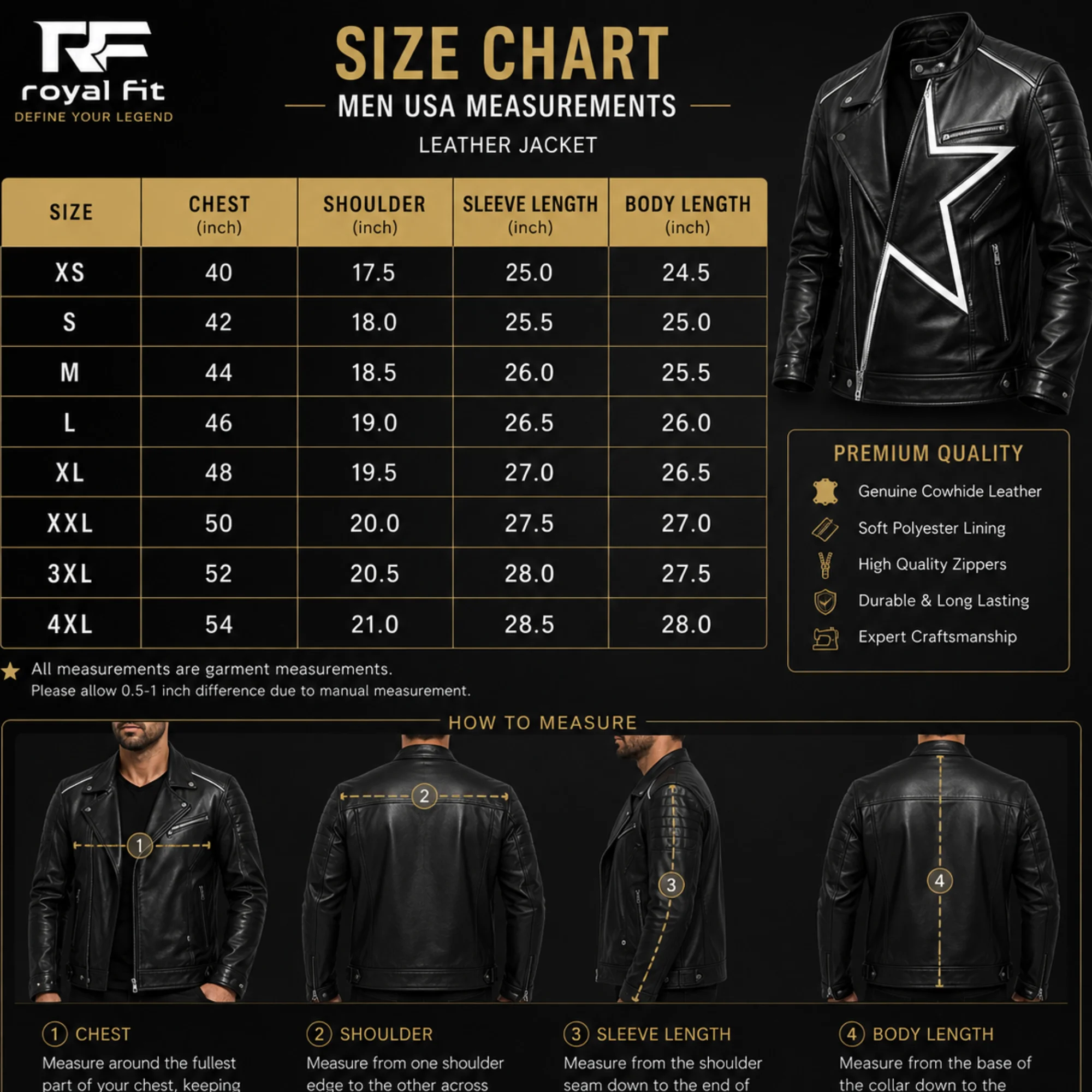 Men’s black leather jacket