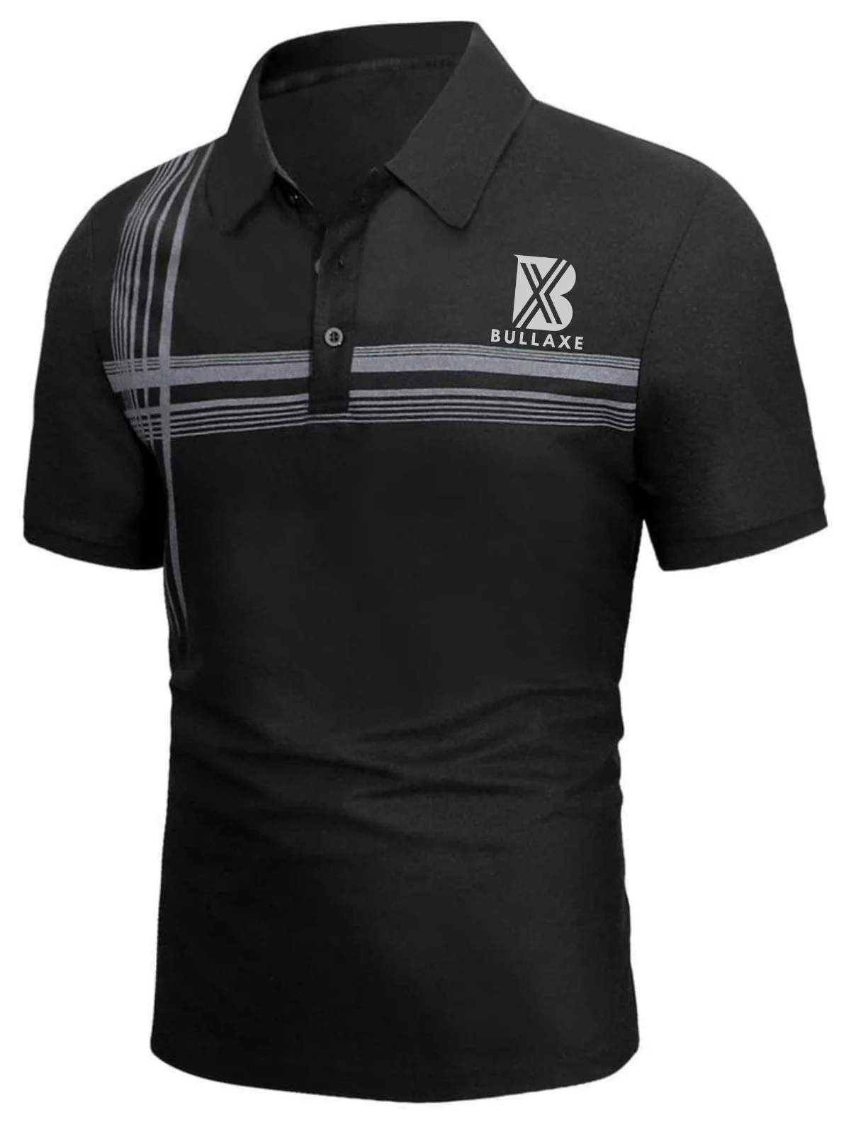 Bullaxe Men's Short-Sleeve Polo Shirts – Striped, Colorblock & Printed Casual Designs