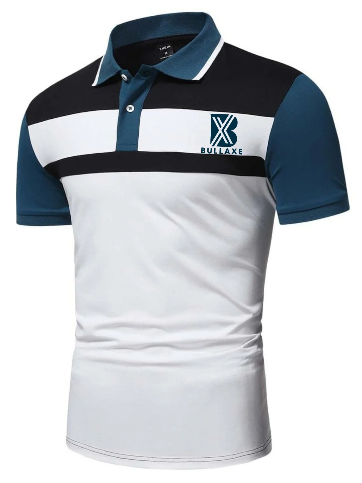 Bullaxe Men's Short-Sleeve Polo Shirts – Striped, Colorblock & Printed Casual Designs