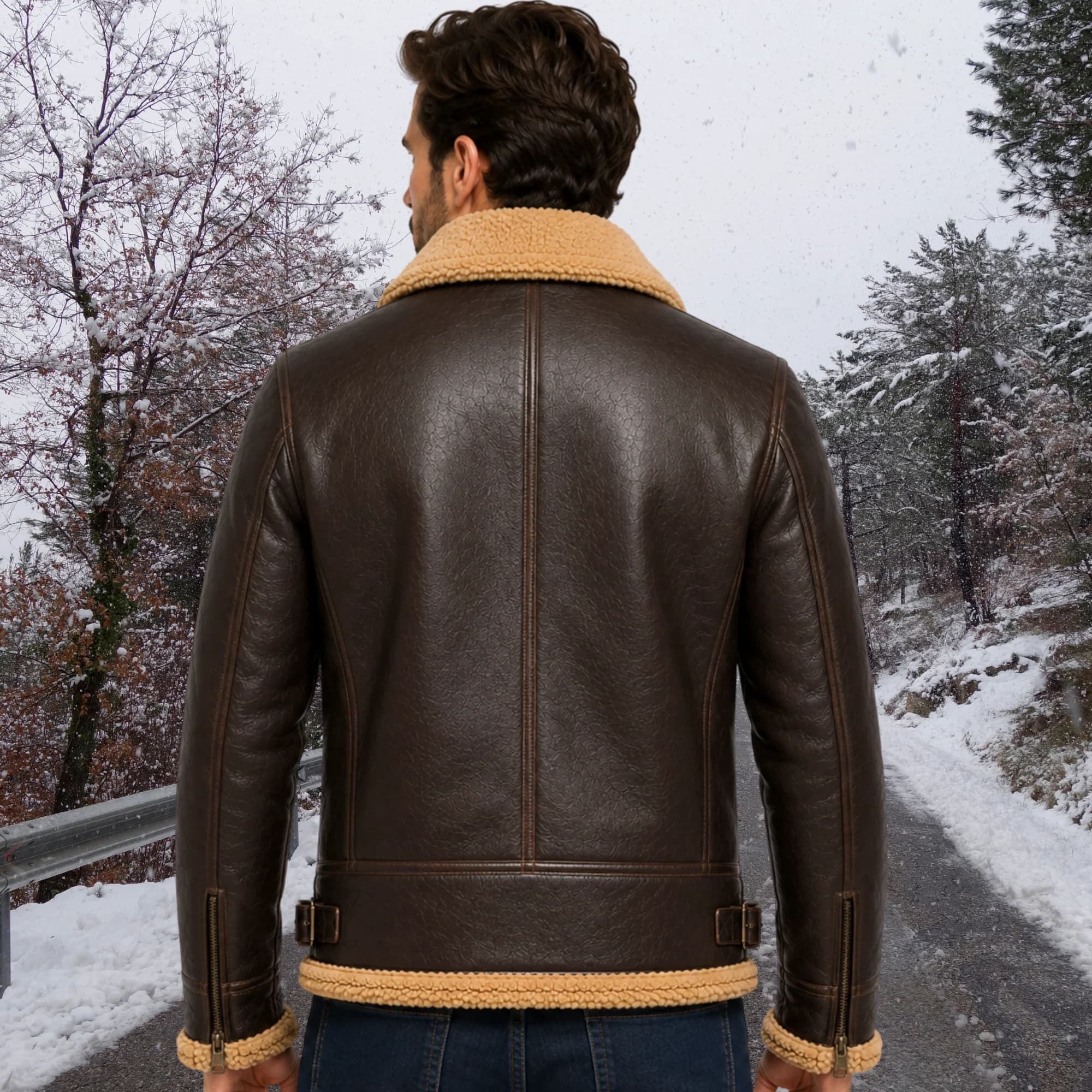 Men’s shearling leather jacket