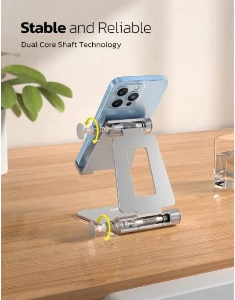 metal phone stand with dual core shaft