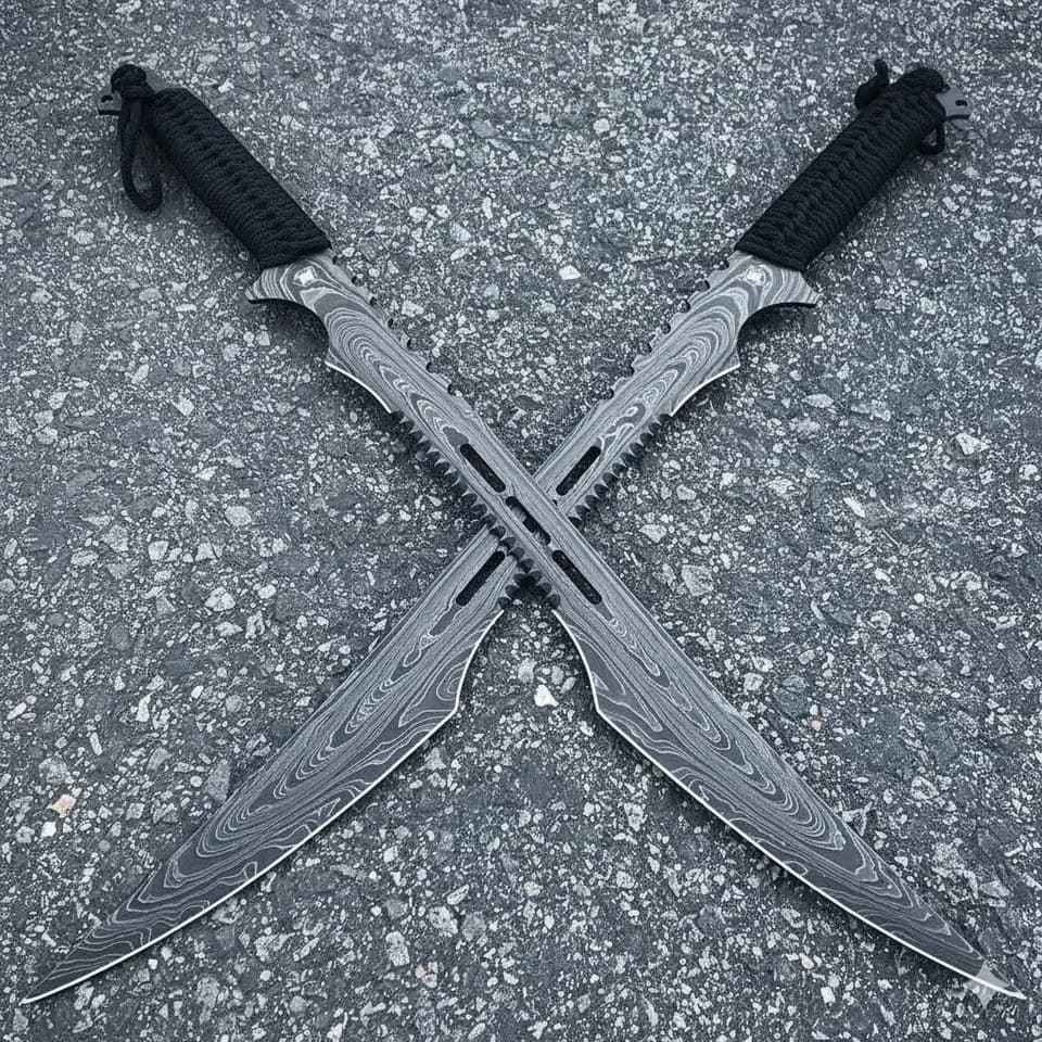 Pair of patterned tactical blades